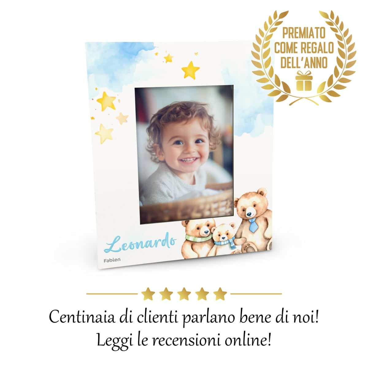 Portafoto in legno personalizzato con Orsi