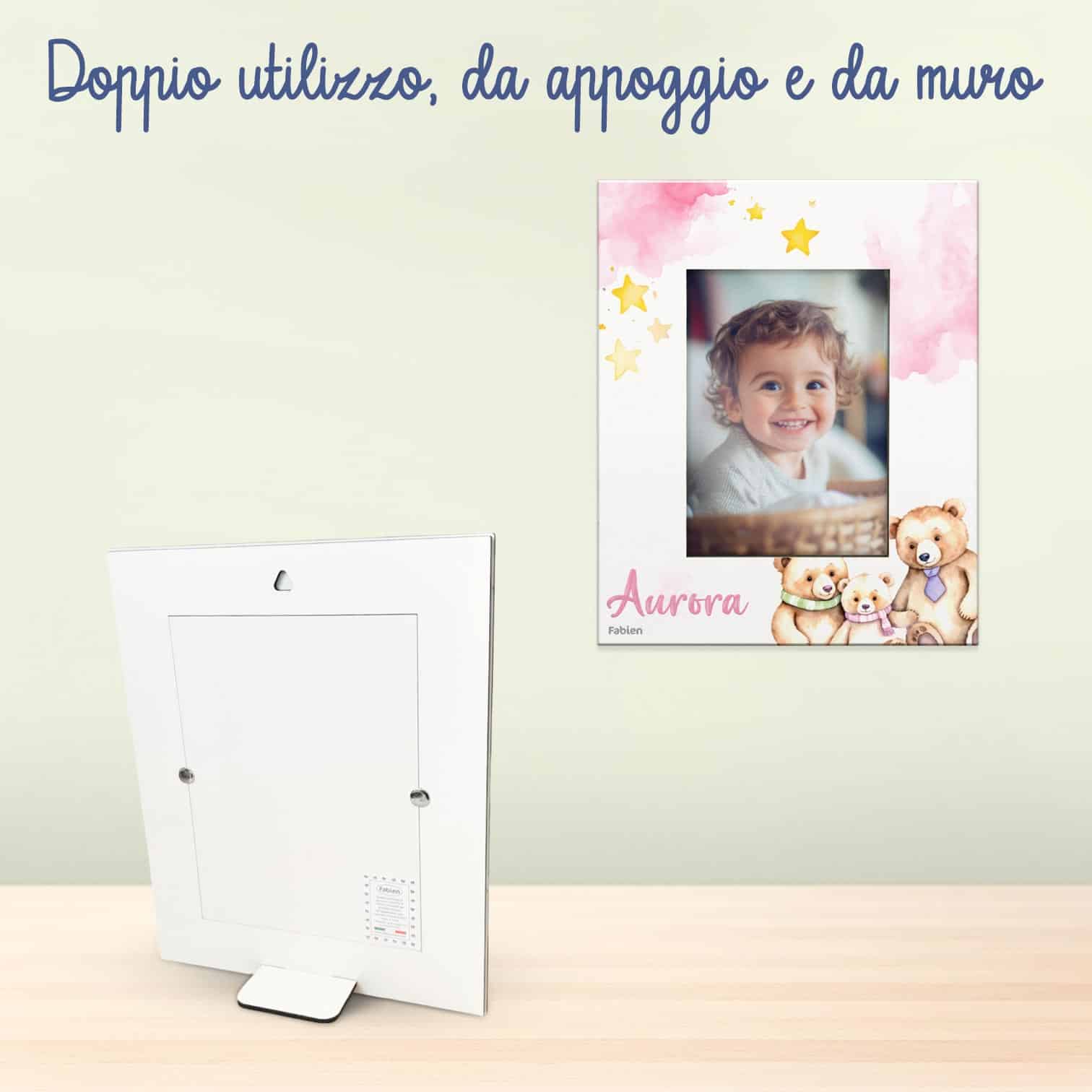 Portafoto in legno personalizzato con Orsi