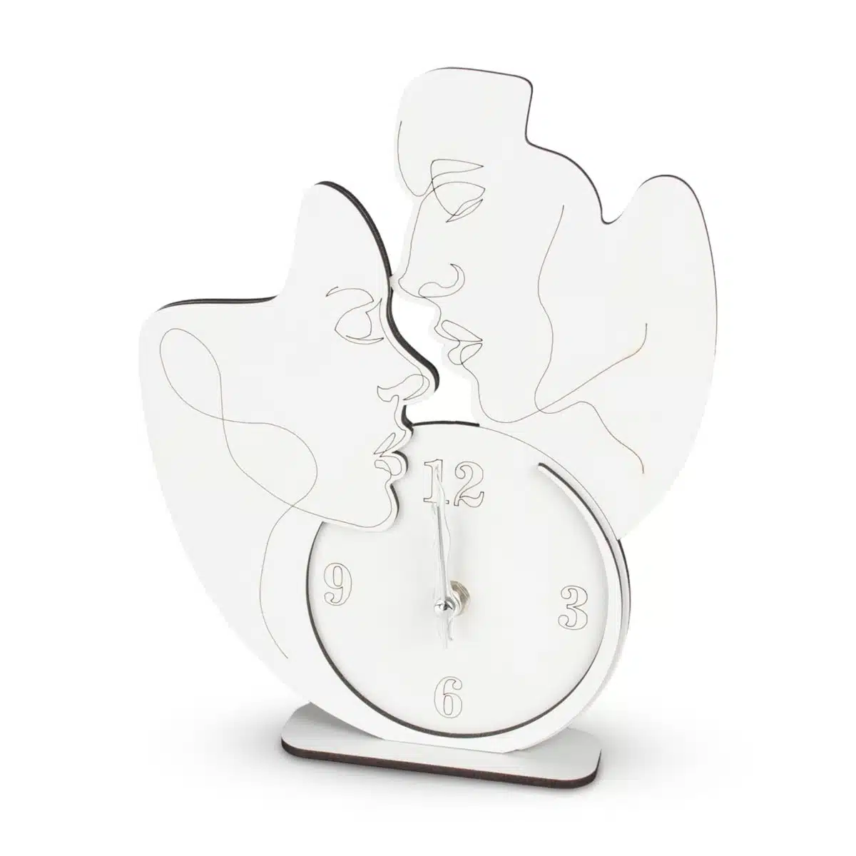 Bomboniera Orologio Coppia Visi in Legno