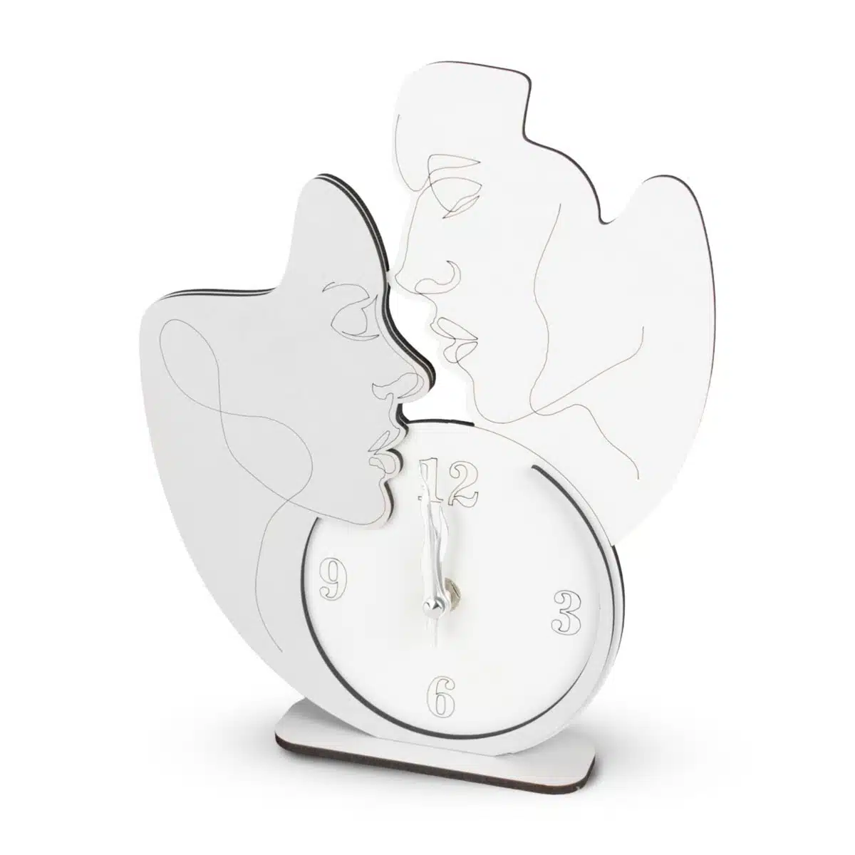 Bomboniera Orologio Coppia Visi in Legno