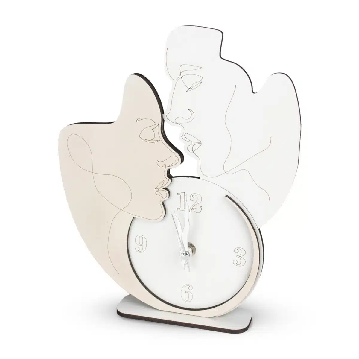 Bomboniera Orologio Coppia Visi in Legno