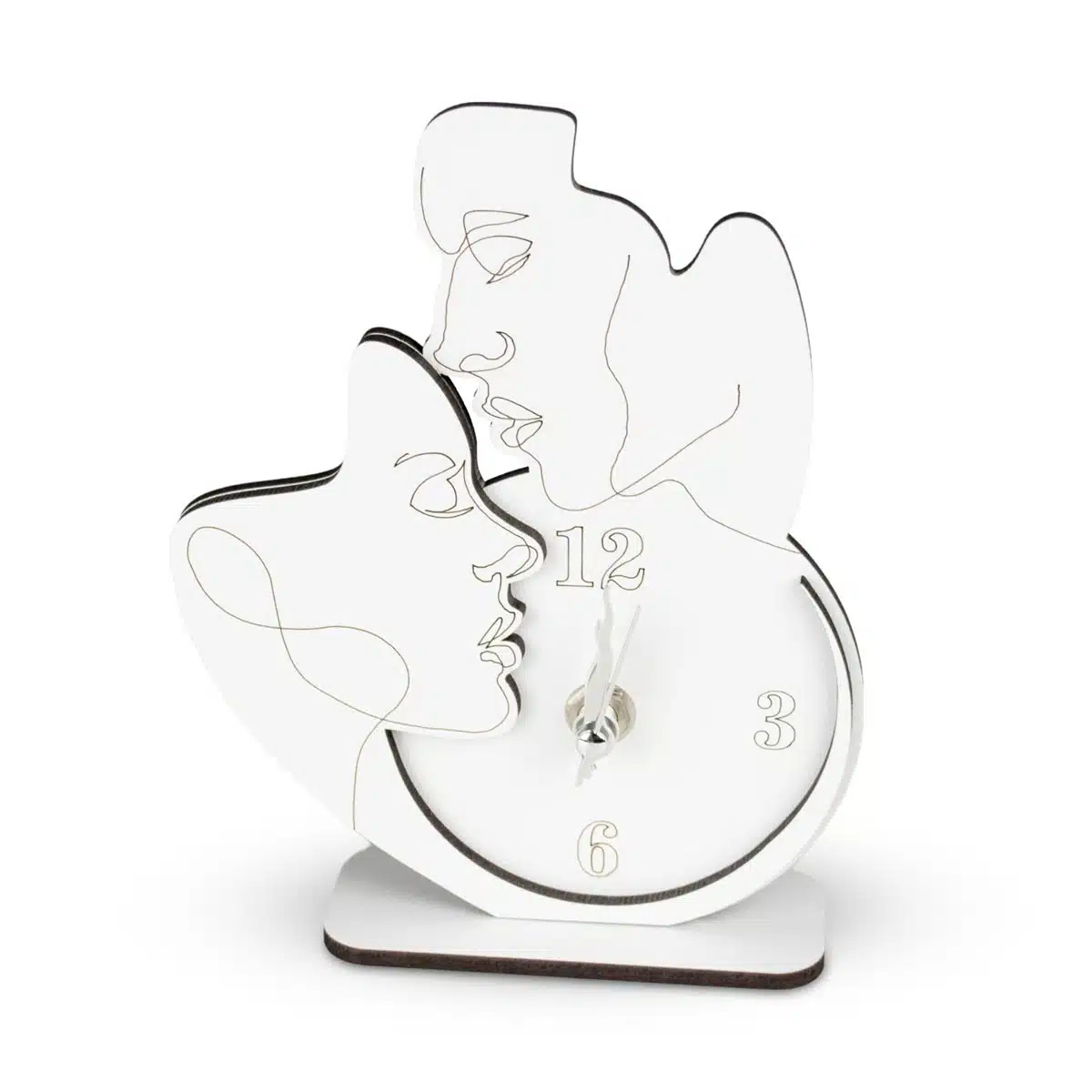 Bomboniera Orologio Coppia Visi in Legno