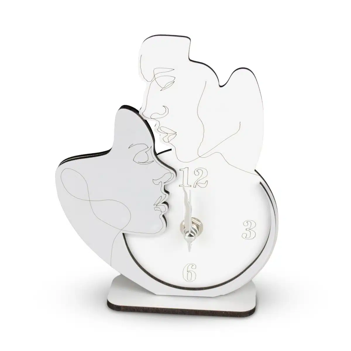 Bomboniera Orologio Coppia Visi in Legno