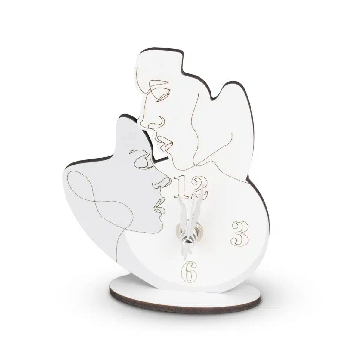 Bomboniera Orologio Coppia Visi in Legno