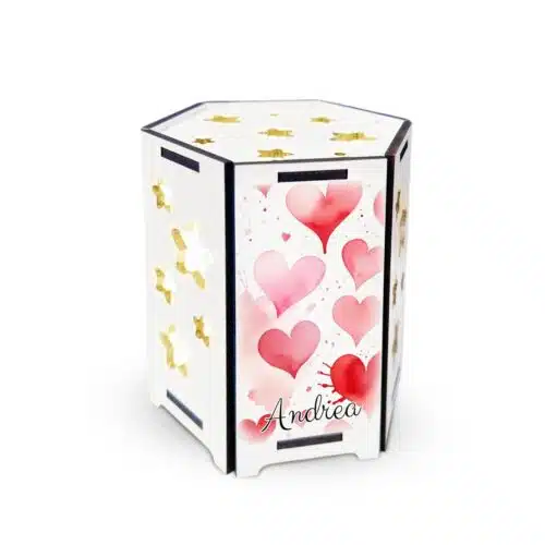 Bomboniera Lampada Esagonale Cuore