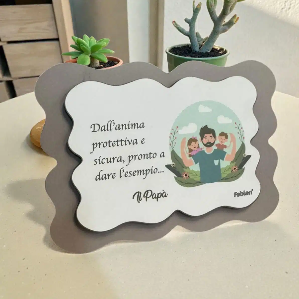 Idea Regalo Festa del Papà targa con dedica