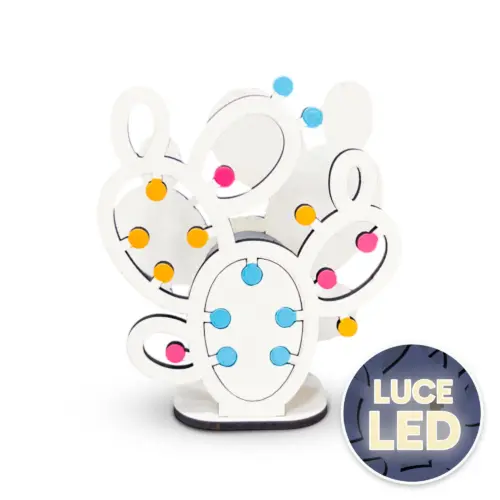 Bomboniera Lampada Led Luminarie Pugliesi Cactus su sfondo bianco