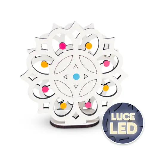 Bomboniera Lampada Led Luminarie Pugliesi Fiore su sfondo bianco
