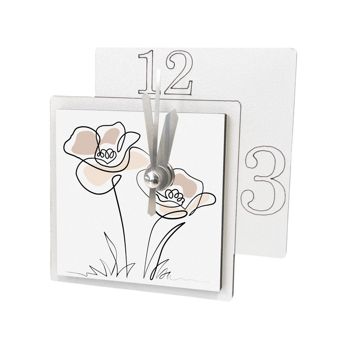 Orologio Bomboniera Fiori Line Papavero
